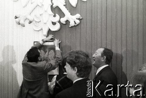 Wrzesień 1989, Warszawa, Polska.
Senatorowie Komitetu Obywatelskiego 