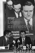 3.01.1993, Warszawa, Polska. 
Adam Glapiński i Jarosław Kaczyński na promocji książki Jacka Kurskiego i Piotra Semki 