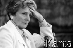 1990, Warszawa, Polska.
Wicemarszałek Sejmu Olga Krzyżanowska.
Fot. Anna Pietuszko, zbiory Ośrodka KARTA