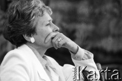 1990, Warszawa, Polska.
Wicemarszałek Sejmu Olga Krzyżanowska.
Fot. Anna Pietuszko, zbiory Ośrodka KARTA