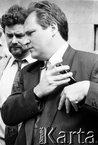 Lata 90., Polska.
Aleksander Kwaśniewski i Zbigniew Sobotka.
Fot. Anna Pietuszko, zbiory Ośrodka KARTA