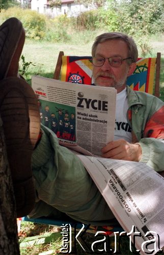 1997, Warszawa, Polska.
Tomasz Wołek, dziennikarz i publicysta, redaktor naczelny dzienników 