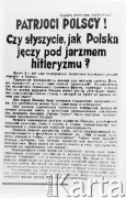 1944, brak miejsca.
Ulotka rozdawana przez partyzantów radzieckich w drugiej połowie marca 1944 roku - 