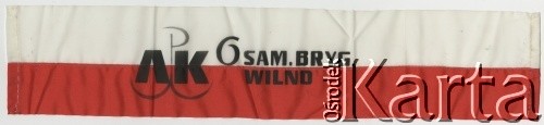 Brak daty, brak miejsca.
Opaska żałobna 6 Wileńskiej Brygady Armii Krajowej.
Fot. NN, kolekcja Wincentego Borodziewicza, zbiory Ośrodka KARTA, przekazała Wanda Borodziewicz