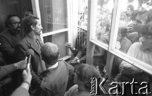 17.09.1980, Gdańsk, Polska.
Spotkanie przedstawicieli niezależnego ruchu związkowego z całego kraju w siedzibie gdańskiego Międzyzakładowego Komitetu Założycielskiego NSZZ 