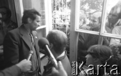 17.09.1980, Gdańsk, Polska.
Spotkanie przedstawicieli niezależnego ruchu związkowego z całego kraju w siedzibie gdańskiego Międzyzakładowego Komitetu Założycielskiego NSZZ 