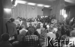 17.09.1980, Gdańsk, Polska.
Spotkanie przedstawicieli niezależnego ruchu związkowego z całego kraju w siedzibie gdańskiego Międzyzakładowego Komitetu Założycielskiego NSZZ 