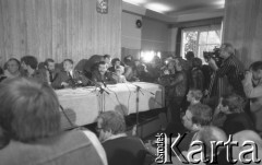 17.09.1980, Gdańsk, Polska.
Spotkanie przedstawicieli niezależnego ruchu związkowego z całego kraju w siedzibie gdańskiego Międzyzakładowego Komitetu Założycielskiego NSZZ 