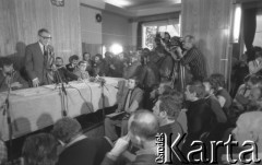 17.09.1980, Gdańsk, Polska.
Spotkanie przedstawicieli niezależnego ruchu związkowego z całego kraju w siedzibie gdańskiego Międzyzakładowego Komitetu Założycielskiego NSZZ 