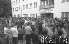 17.09.1980, Gdańsk, Polska.
Spotkanie przedstawicieli niezależnego ruchu związkowego z całego kraju w siedzibie gdańskiego Międzyzakładowego Komitetu Założycielskiego NSZZ 