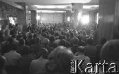 17.09.1980, Gdańsk, Polska.
Spotkanie przedstawicieli niezależnego ruchu związkowego z całego kraju w siedzibie gdańskiego Międzyzakładowego Komitetu Założycielskiego NSZZ 