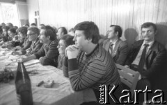 17.09.1980, Gdańsk, Polska.
Spotkanie przedstawicieli niezależnego ruchu związkowego z całego kraju w siedzibie gdańskiego Międzyzakładowego Komitetu Założycielskiego NSZZ 