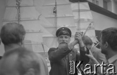 Sierpień 1980, Gdańsk, Polska.
Strajk okupacyjny w Stoczni Gdańskiej im. Lenina. Na zdjęciu kolejarz Jan Nowakowski.
Fot. Zbigniew Trybek, zbiory Ośrodka KARTA

