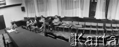 Sierpień 1980, Gdańsk, Polska.
Strajk okupacyjny w Stoczni Gdańskiej im. Lenina. Strajkujący w sali BHP.
Fot. Zbigniew Trybek, zbiory Ośrodka KARTA