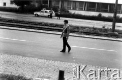 Sierpień 1980, Gdańsk, Polska.
Strajk okupacyjny w Stoczni Gdańskiej im. Lenina. Patrole milicyjne na ulicach miasta.
Fot. Stanisław Składanowski, zbiory Ośrodka KARTA