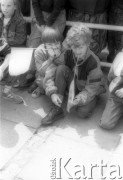 Czerwiec - sierpień 1991, Polska.
Czwarta pielgrzymka Ojca Świętego Jana Pawła II do Polski. Uczestnicy mszy świętej.
Fot. Jerzy Szot, zbiory Ośrodka KARTA