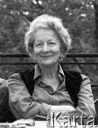 Lata 90-te, Polska.
Wisława Szymborska - poetka, laureatka Nagrody Nobla w dziedzinie literatury (1996 r.)
Fot. Jerzy Szot, zbiory Ośrodka KARTA