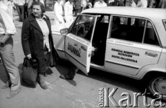 1981, Kraków, Polska.
Samochód Komisji Robotniczej Hutników Huty im. Lenina NSZZ 