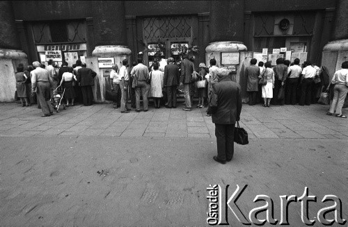 1981, Kraków, Polska.
Strajk okupacyjny w Pałacu Prasy przy ul. Wielopole 1.
Fot. Piotr Dylik, zbiory Ośrodka Karta.