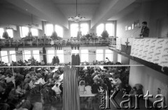 16.02.1981, Kraków, Polska.
Strajk w Akademii Górniczo-Hutniczej. Głównym postulatem studentów była rejestracja Niezależnego Zrzeszenia Studentów.
Fot. Piotr Dylik, zbiory Ośrodka Karta.