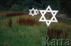 1990, Oświęcim, Polska.
KL Auschwitz Birkenau. Łąka. Gwiazdy Dawida.
Fot. Piotr Dylik, zbiory Ośrodka KARTA