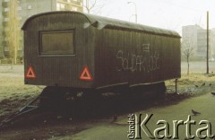 1999, Polska.
Barkowóz z napisem Solidarność.
Fot. Piotr Dylik, zbiory Ośrodka KARTA
