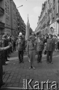 27.06.1981, Poznań, Polska.
Poczet sztandarowy kombatantów na uroczystości odsłonięcia i poświęcenia tablicy upamiętniającej Romka Strzałkowskiego w 25-tą rocznicę Czerwca 1956.
Fot. Witold Górka, zbiory Ośrodka KARTA