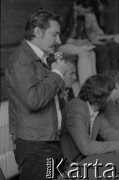 Lipiec 1981, Kraków, Polska.
Lech Wałęsa podczas spotkania z mieszkańcami Nowej Huty i pracownikami Huty im. Lenina.
Fot. Witold Górka, zbiory Ośrodka KARTA