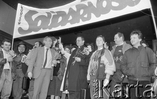 17.04.1989, Warszawa, Polska.
Sąd Wojewódzki w Warszawie. Rozprawa sądowa w sprawie ponownej rejestracji NSZZ 