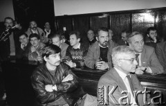 17.04.1989, Warszawa, Polska.
Sąd Wojewódzki w Warszawie. Rozprawa sądowa w sprawie ponownej rejestracji NSZZ 