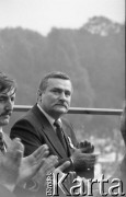Lata 80., Częstochowa, Polska.
Pielgrzymka Ludzi Pracy na Jasną Górę, na zdjęciu Lech Wałęsa.
Fot. Mieczysław Michalak, zbiory Ośrodka KARTA