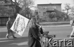28.04.1990, Wrocław, Polska.
Manifestacja Ruchu Wolność i Pokój pod hasłem 
