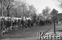28.04.1990, Wrocław, Polska.
Manifestacja Ruchu Wolność i Pokój pod hasłem 