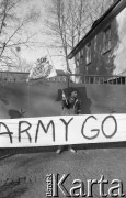 28.04.1990, Wrocław, Polska.
Manifestacja Ruchu Wolność i Pokój pod hasłem 