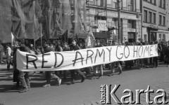 28.04.1990, Wrocław, Polska.
Manifestacja Ruchu Wolność i Pokój pod hasłem 