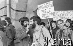 28.04.1990, Wrocław, Polska.
Manifestacja Ruchu Wolność i Pokój pod hasłem 