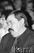 1990, Wrocław, Polska.
Kampania prezydencka Tadeusza Mazowieckiego. Włodzimierz Mękarski podczas spotkania na Politechnice Wrocławskiej.
Fot. Mieczysław Michalak, zbiory Ośrodka KARTA