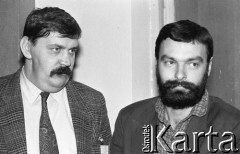 26-27.01.1991, Warszawa, Polska.
Włodzimierz Mękarski i Paweł Kocięba-Żabski na I Krajowym Zjeździe Ruchu Obywatelskiego - Akcja Demokratyczna (ROAD).
Fot. Mieczysław Michalak, zbiory Ośrodka KARTA