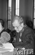 26-27.01.1991, Warszawa, Polska.
Aleksander Labuda na I Krajowym Zjeździe Ruchu Obywatelskiego - Akcja Demokratyczna (ROAD).
Fot. Mieczysław Michalak, zbiory Ośrodka KARTA