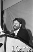 26-27.01.1991, Warszawa, Polska.
I Krajowy Zjazd Ruchu Obywatelskiego - Akcja Demokratyczna (ROAD). Przemawia Władysław Frasyniuk.
Fot. Mieczysław Michalak, zbiory Ośrodka KARTA