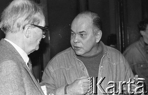 26-27.01.1991, Warszawa, Polska.
Jacek Kuroń na I Krajowym Zjeździe Ruchu Obywatelskiego - Akcja Demokratyczna (ROAD).
Fot. Mieczysław Michalak, zbiory Ośrodka KARTA