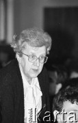 26-27.01.1991, Warszawa, Polska.
Józefa Hennelowa na I Krajowym Zjeździe Ruchu Obywatelskiego - Akcja Demokratyczna (ROAD).
Fot. Mieczysław Michalak, zbiory Ośrodka KARTA