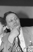 23-24.02.1991, Gdańsk, Polska.
Jan Rulewski podczas obrad III Krajowego Zjazdu Delegatów NSZZ 