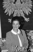 1991, Wrocław, Polska.
Karolina Kaczorowska podczas spotkania w ratuszu z okazji wizyty Ryszarda Kaczorowskiego, prezydenta RP na uchodźstwie w latach 1989-1990.
Fot. Mieczysław Michalak, zbiory Ośrodka KARTA