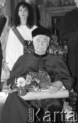 1991, Wrocław, Polska.
Ryszard Kaczorowski, prezydent RP na uchodźstwie w latach 1989-1990, podczas uroczystości nadania tytułu doktora honoris causa Uniwersytetu Wrocławskiego.
Fot. Mieczysław Michalak, zbiory Ośrodka KARTA