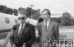 29.06.1992, Wrocław, Polska.
Wizyta Zbigniewa Brzezińskiego byłego doradcy prezydenta USA ds. bezpieczeństwa narodowego. Zbigniew Brzeziński i prezydent miasta Bogdan Zdrojewski.
Fot. Mieczysław Michalak, zbiory Ośrodka KARTA