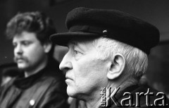 26.02.1994, Lubin, Polska.
Demonstracja Polskiej Wspólnoty Narodowej. Bolesław Tejkowski, lider PWN.
Fot. Mieczysław Michalak, zbiory Ośrodka KARTA