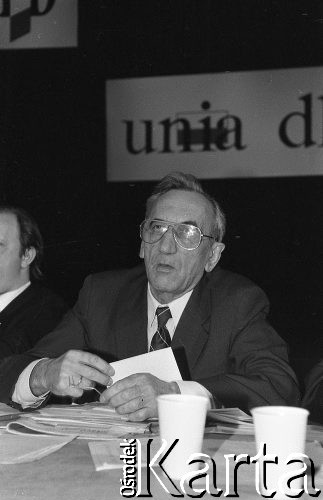 23-24.04.1994, Warszawa, Polska. 
Tadeusz Mazowiecki na kongresie założycielskim Unii Wolności. 
Fot. Mieczysław Michalak, zbiory Ośrodka KARTA