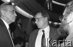 23-24.04.1994, Warszawa, Polska. 
Tadeusz Mazowiecki i Jan Maria Rokita na kongresie założycielskim Unii Wolności. 
Fot. Mieczysław Michalak, zbiory Ośrodka KARTA