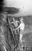Lata 90., Polkowice, Polska.
Górnicy podczas wydobycia miedzi w kopalni 